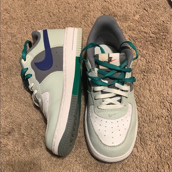 Nike Kids Sneakers - White, Gray, Green, Blue - Picture 3 of 6